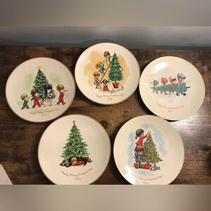 Vintage Moppets Gorham Christmas Limited Edition Collectible Plates Lot